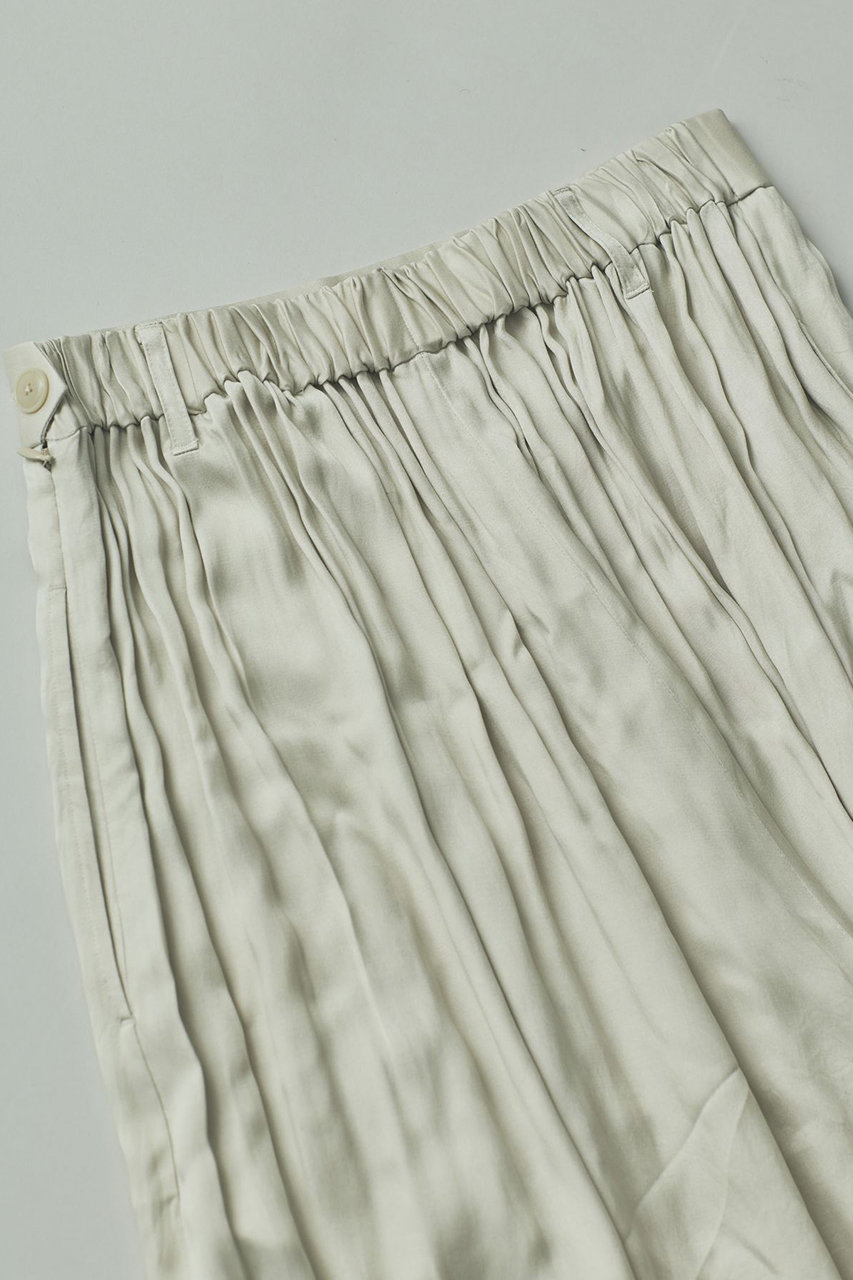 Curensology(カレンソロジー)｜サテンタックパンツ/エクリュ の通販