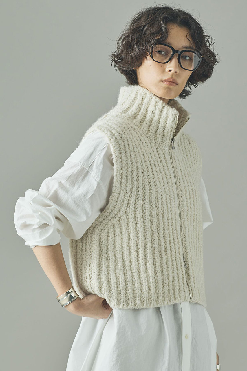 Curensology ブークレジップニットベスト (エクリュ, F) カレンソロジー ELLE SHOP Curensology ブークレジップニットベスト (エクリュ, F) カレンソロジー ELLE SHOP