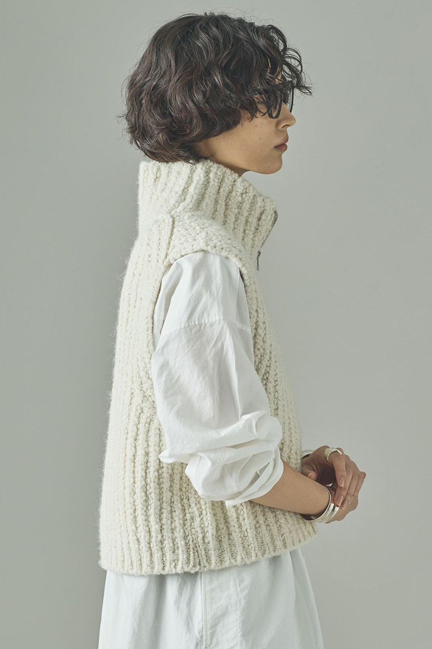 Curensology(カレンソロジー)｜ブークレジップニットベスト/エクリュ