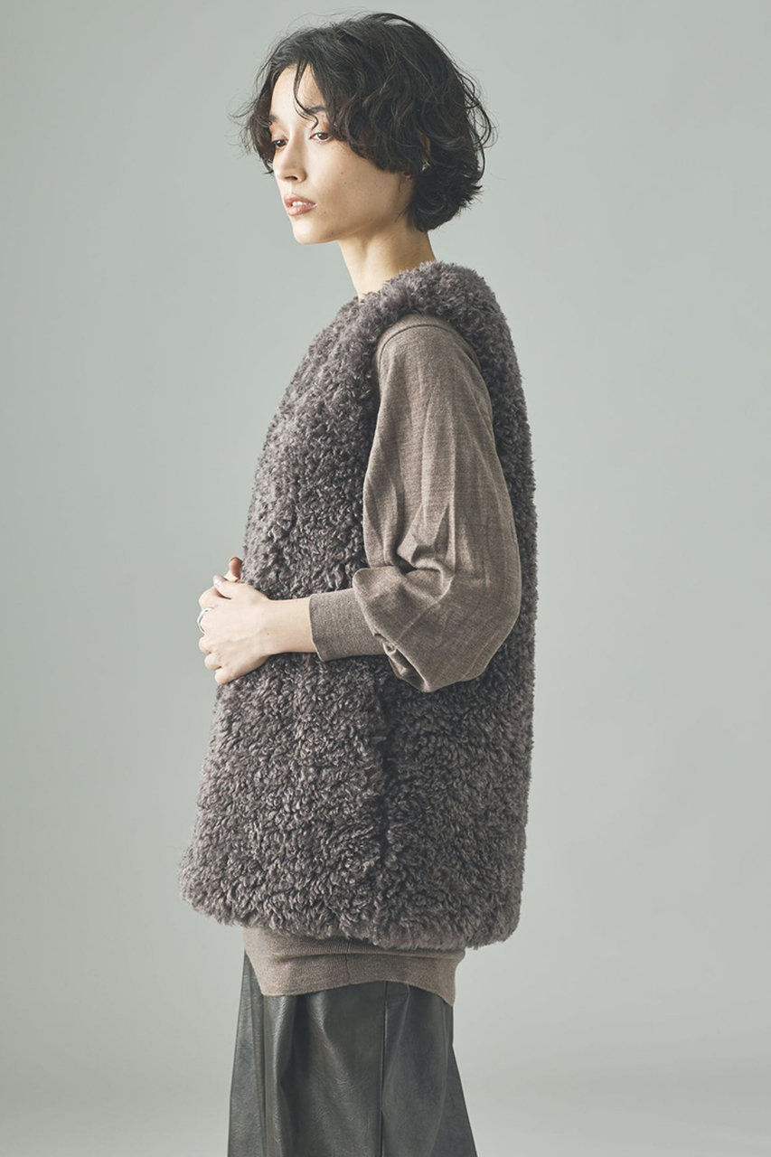 Curensology(カレンソロジー)｜リバーキルトファーベスト/グレー の