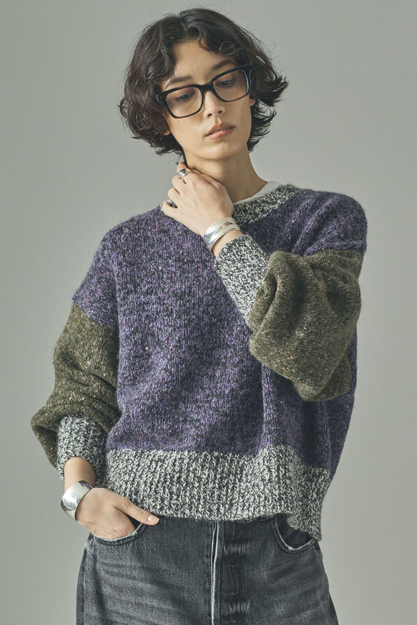 カレンソロジー/Curensologyのネップクレイジーニットプルオーバー(パープル/576432)