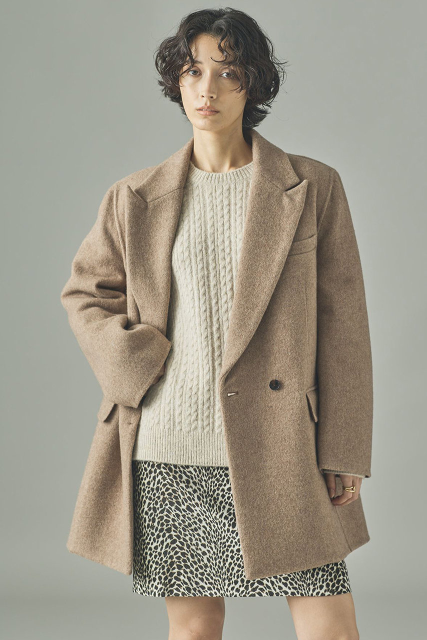 Curensology ウールボンディングジャケット (ベージュ, 36) カレンソロジー ELLE SHOP