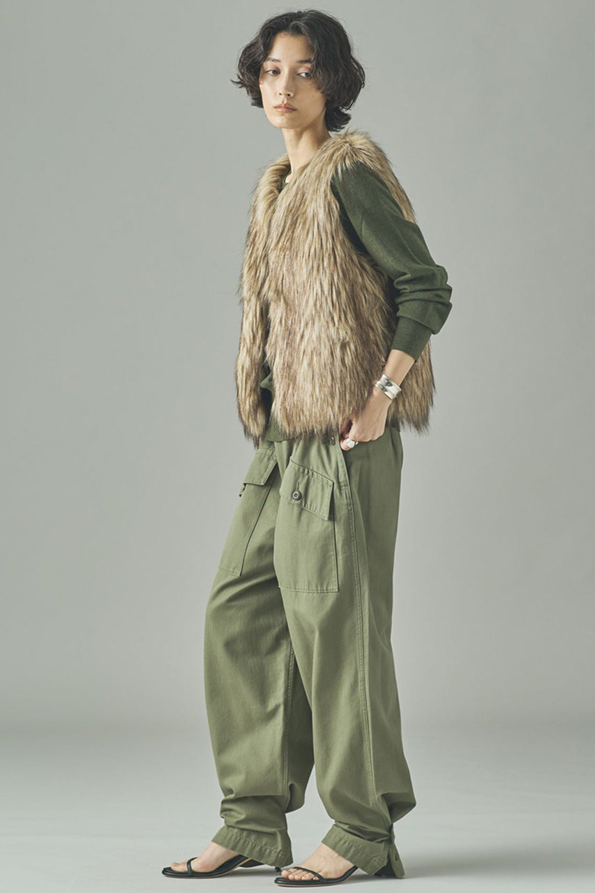 Curensology(カレンソロジー)｜シャギーファーベスト/ベージュ