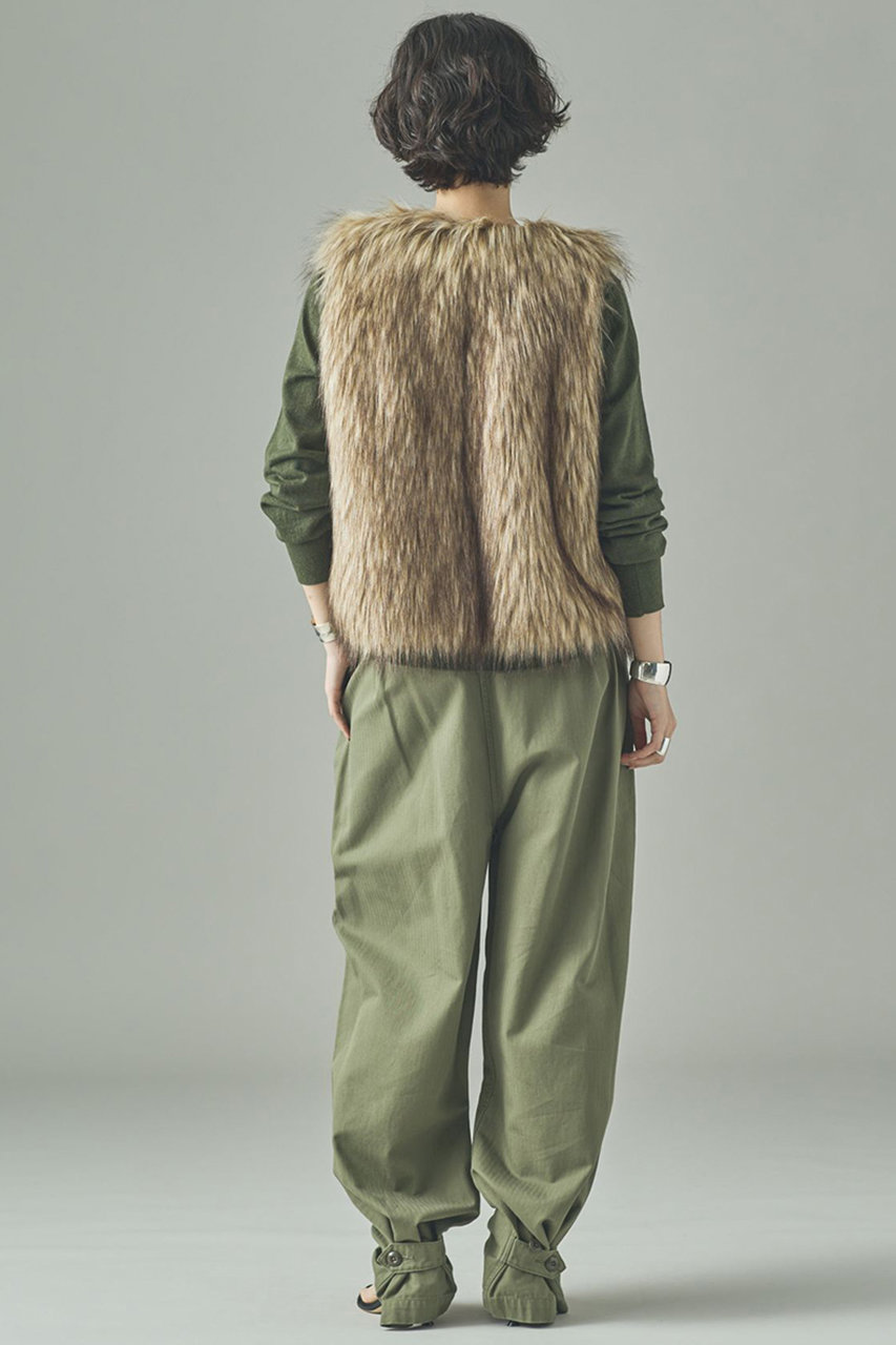 Curensology(カレンソロジー)｜シャギーファーベスト/ベージュ の通販