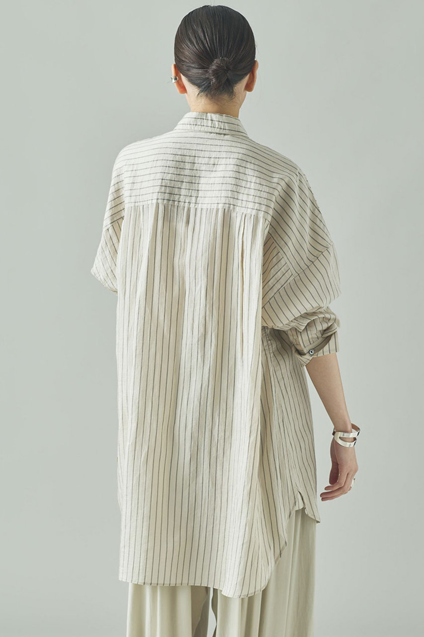 Curensology(カレンソロジー)｜ワッシャーストライプシャツ/エクリュ