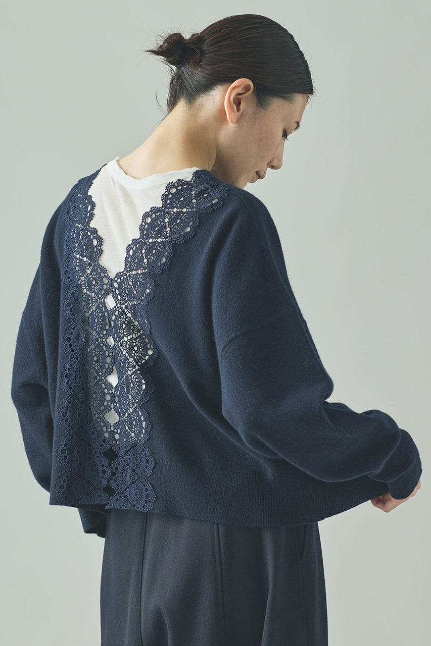 カレンソロジー/Curensologyのバックレースニットプルオーバー(ネイビー/579799)