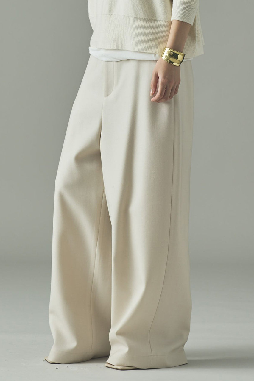 Curensology ウールワイドパンツ (オフホワイト, 36) カレンソロジー ELLE SHOP Curensology ウールワイドパンツ (オフホワイト, 36) カレンソロジー ELLE SHOP