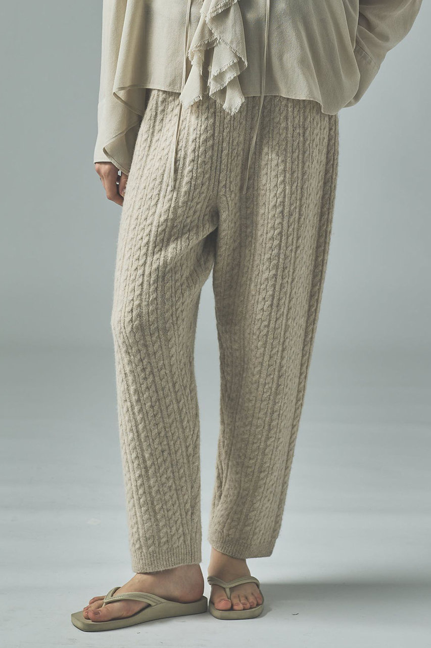 Curensology(カレンソロジー)｜シャギーケーブルニットパンツ/オフ