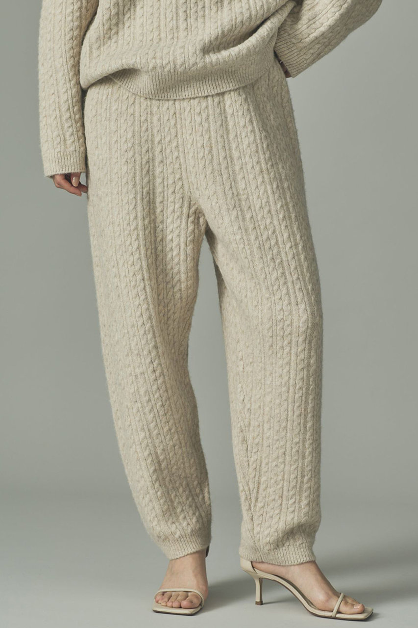 Curensology(カレンソロジー)｜シャギーケーブルニットパンツ/オフ