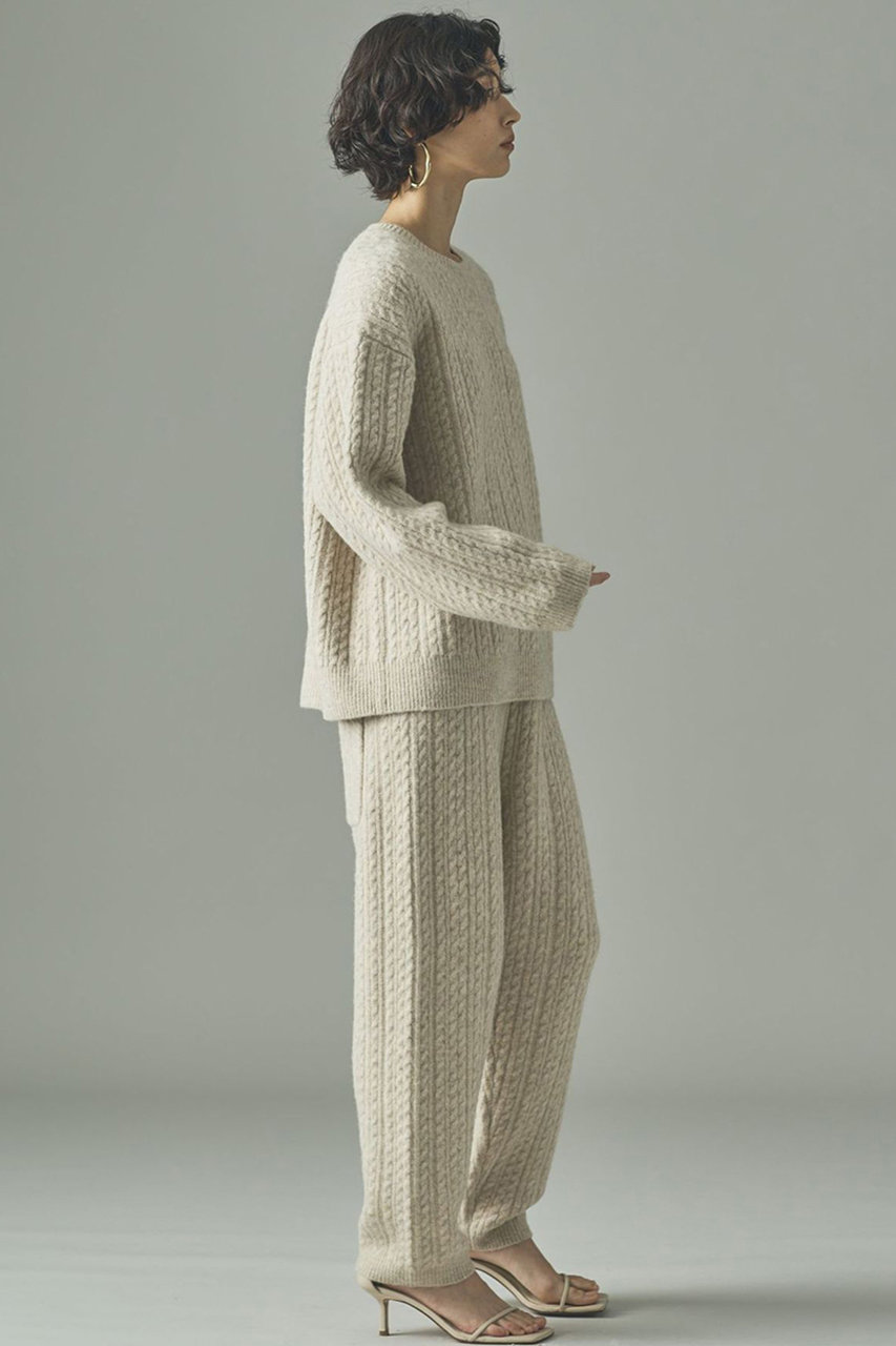 Curensology(カレンソロジー)｜シャギーケーブルニットパンツ/オフ