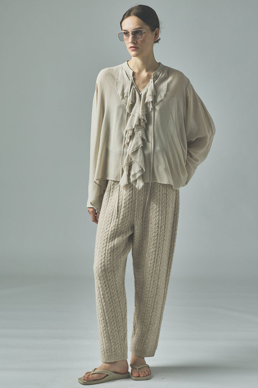 Curensology(カレンソロジー)｜シャギーケーブルニットパンツ/オフ