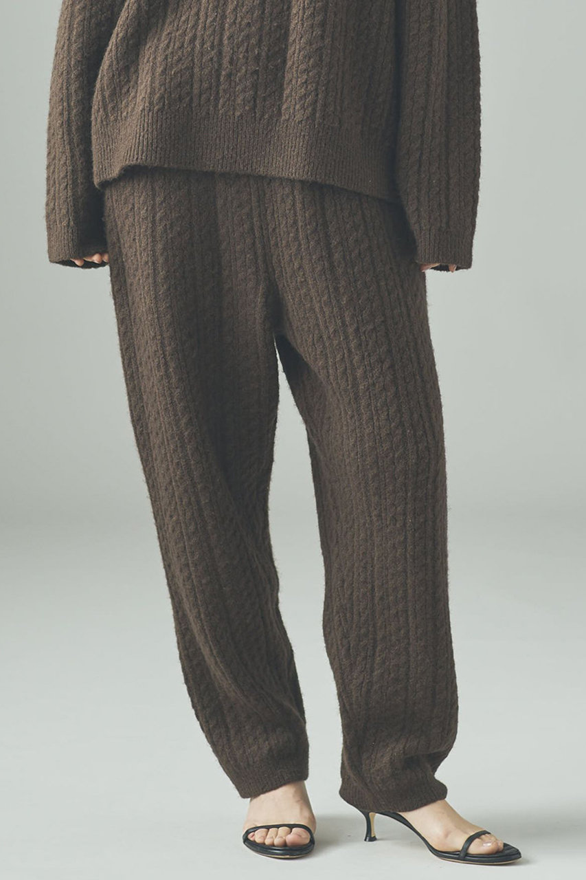シャギーケーブルニットパンツ