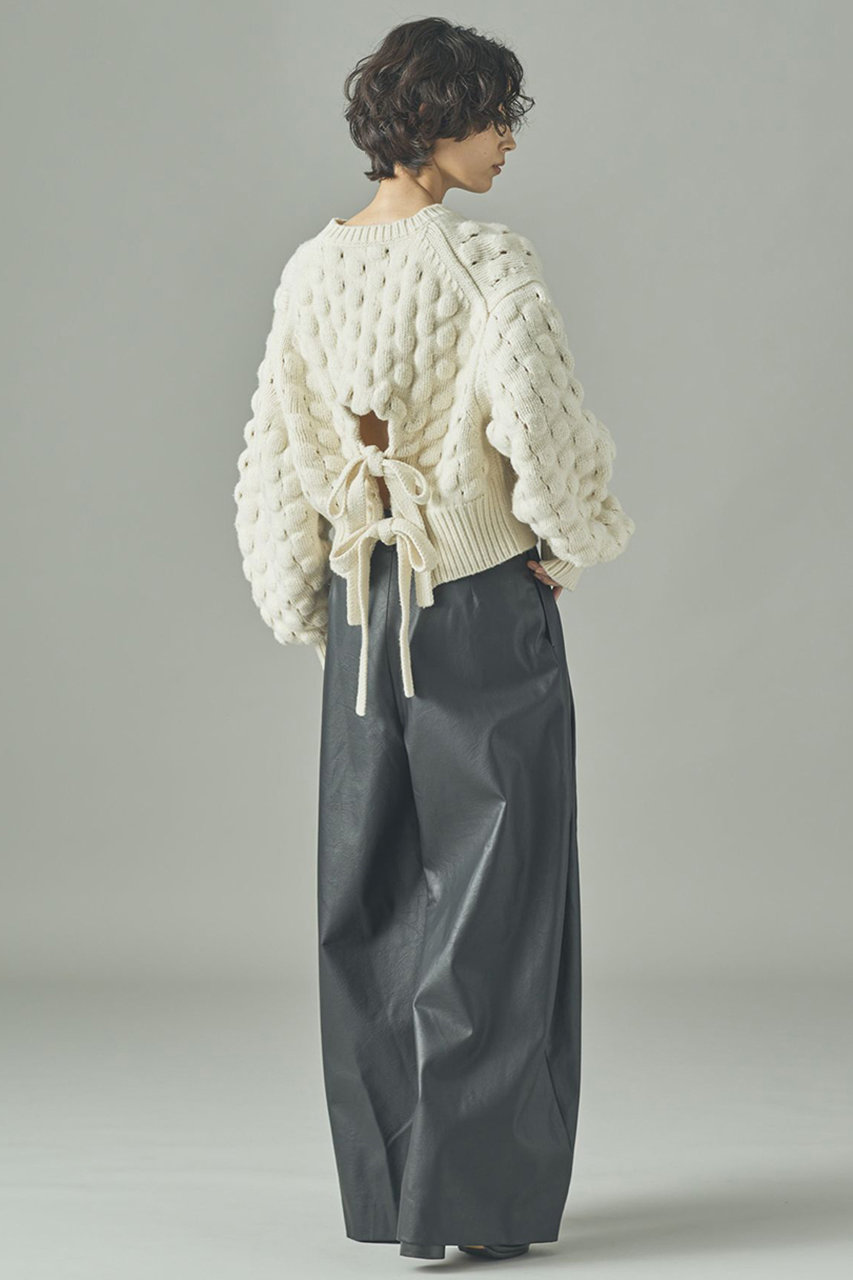 週末お値下げ★ Curensology カレンソロジーポコポコニットカーディガン Curensology(カレンソロジー)｜ポコポコバックリボンニットプル