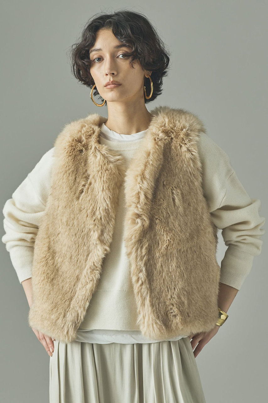 カレンソロジー/Curensologyのショートファーベスト(クリーム/580949)