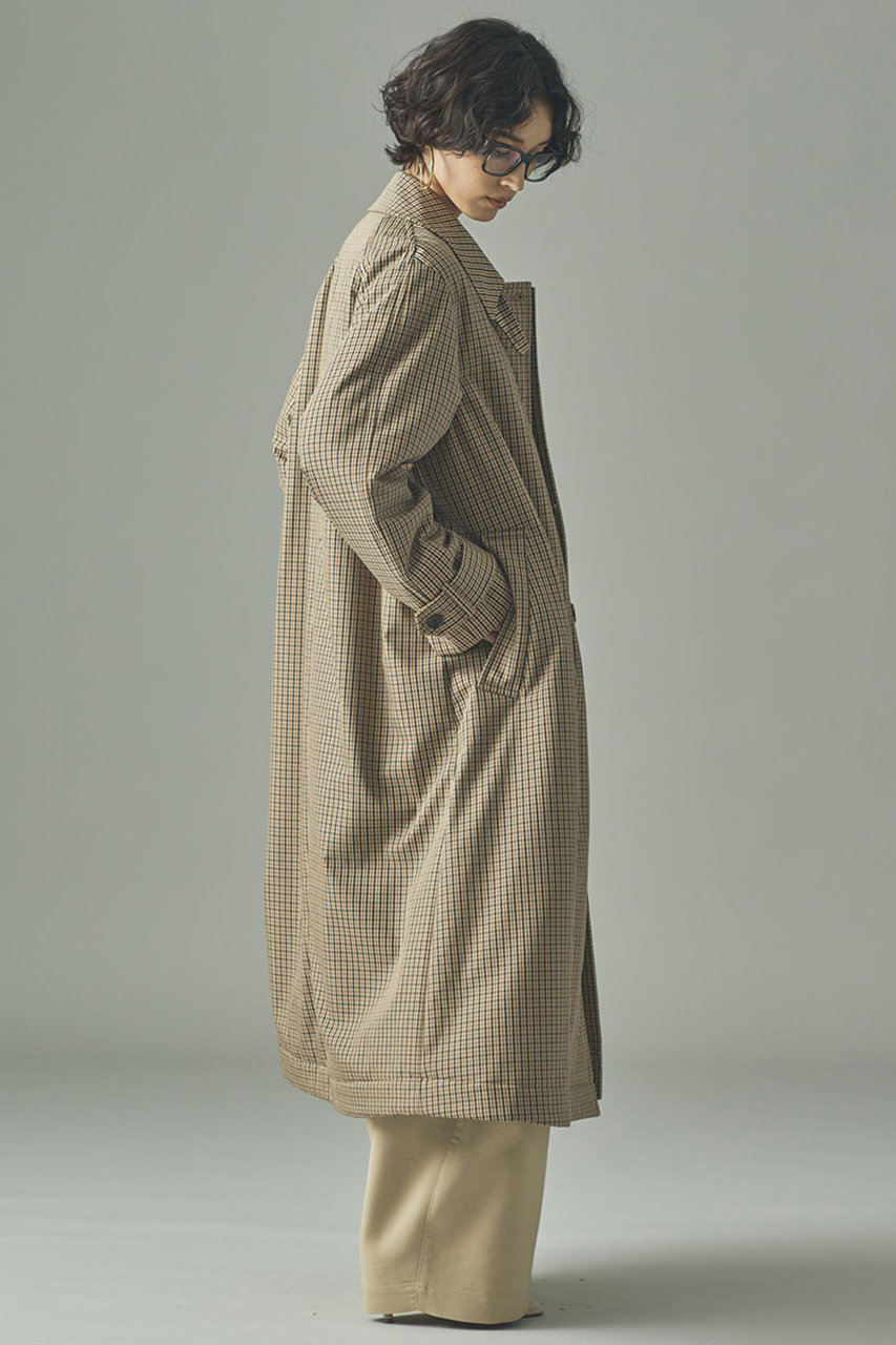 Curensology(カレンソロジー)｜ガンクラブチェックコート/ベージュ の