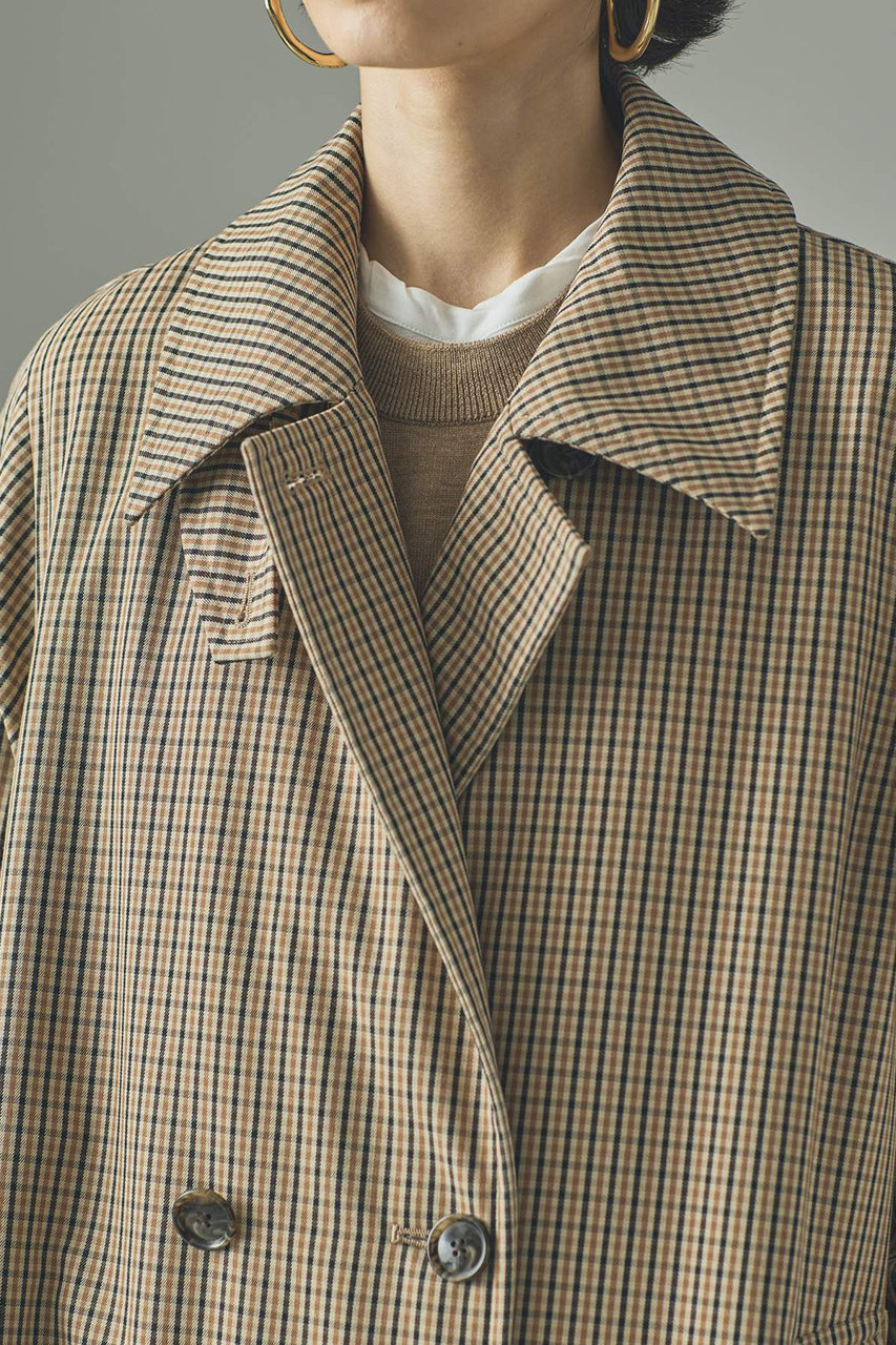 Curensology(カレンソロジー)｜ガンクラブチェックコート/ベージュ の