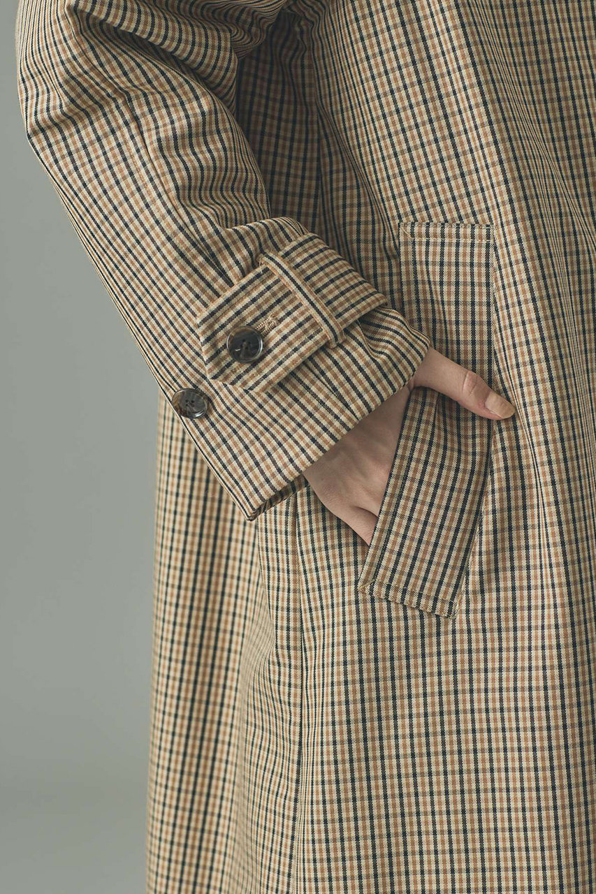 Curensology(カレンソロジー)｜ガンクラブチェックコート/ベージュ の