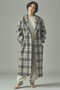 チェックチェスターロングコート カレンソロジー/Curensology グレー