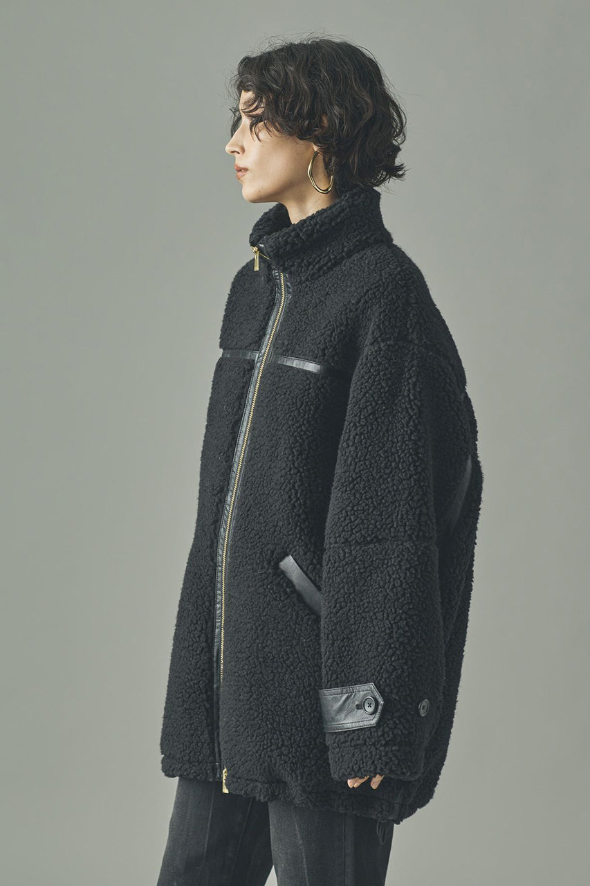 Curensology(カレンソロジー)｜ボアブルゾン/ブラック の通販