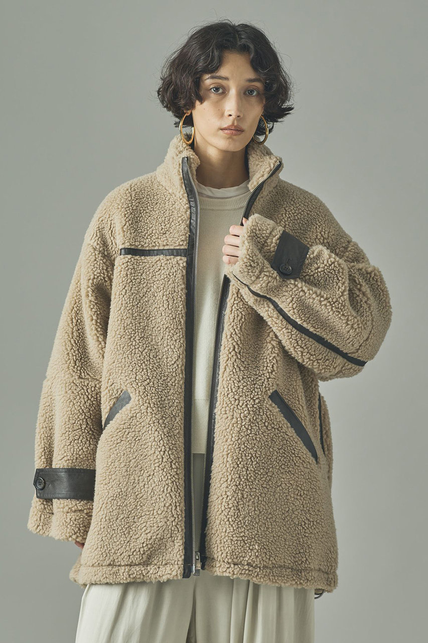 Curensology ボアブルゾン (ベージュ, F) カレンソロジー ELLE SHOP