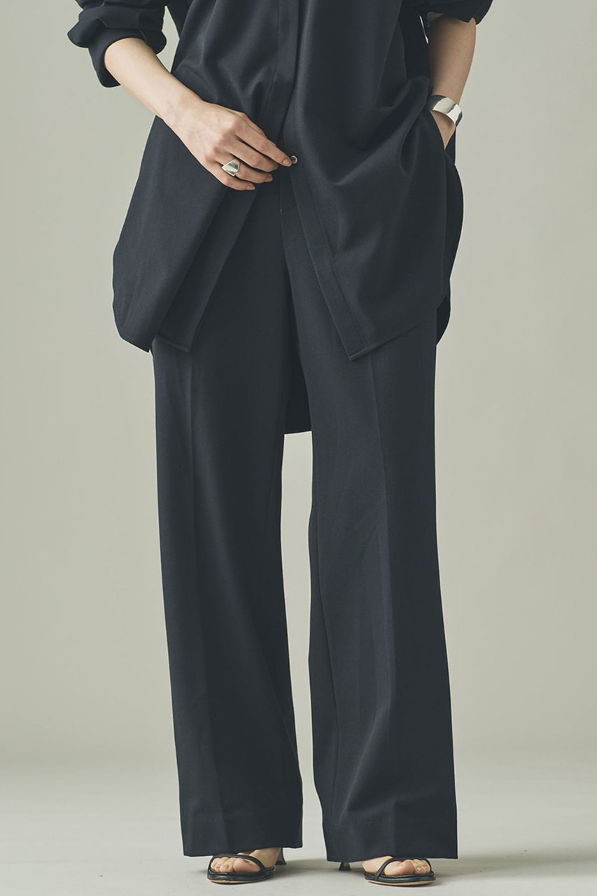 Curensology(カレンソロジー)｜ウールライクストレッチパンツ/ネイビー