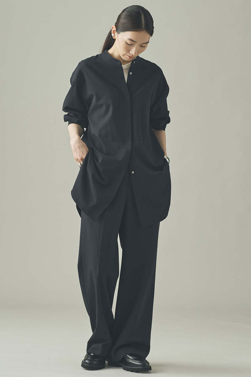 Curensology(カレンソロジー)｜ウールライクストレッチパンツ/ネイビー