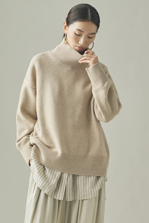 カレンソロジー　ウールカシミヤクルーネックニットプルオーバー　羊毛 Curensology - Curensology ウール カシミヤ クルーネック