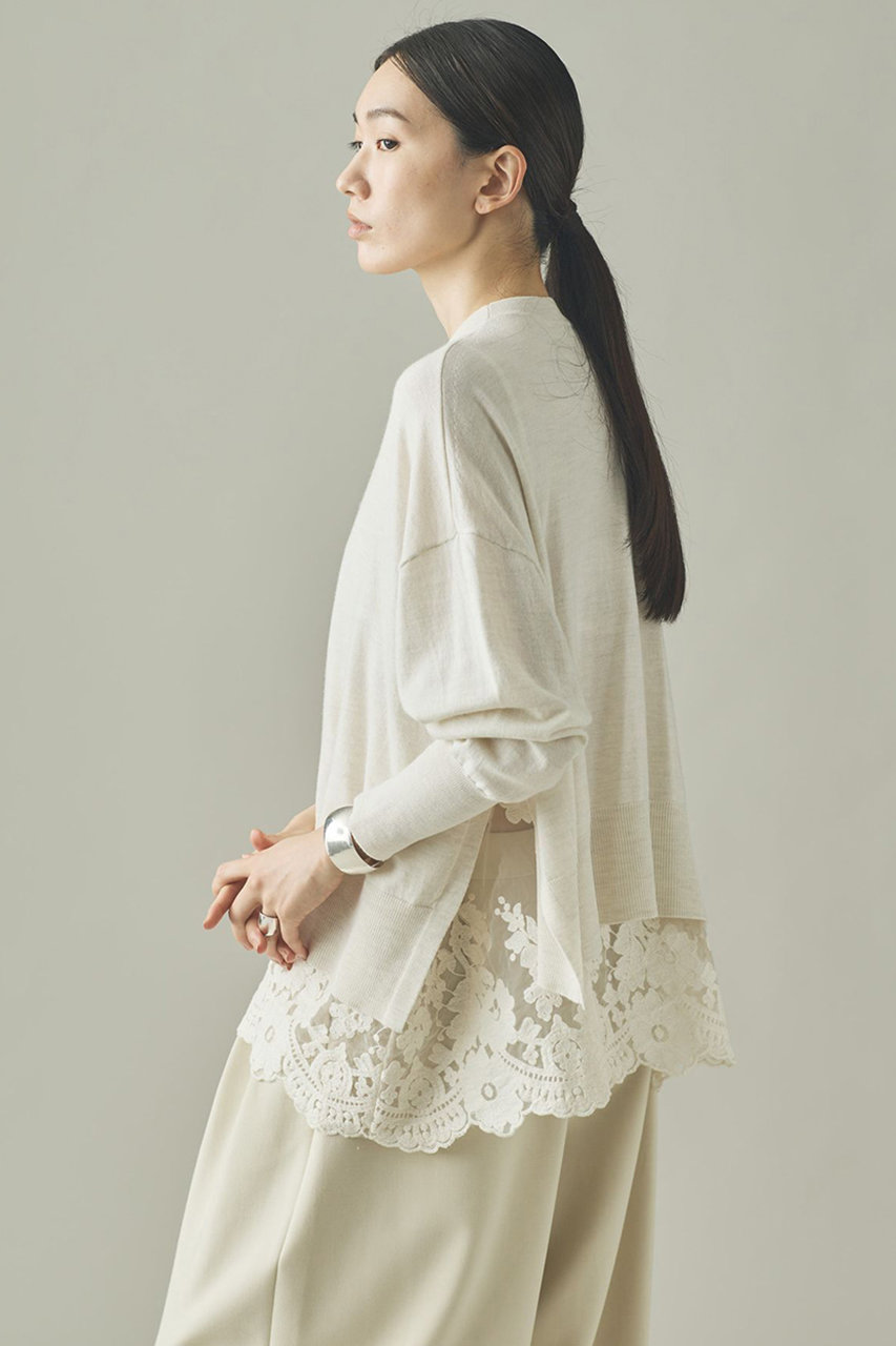 カレンソロジー ケーブルベルテッドプルオーバー セーター アイボリ