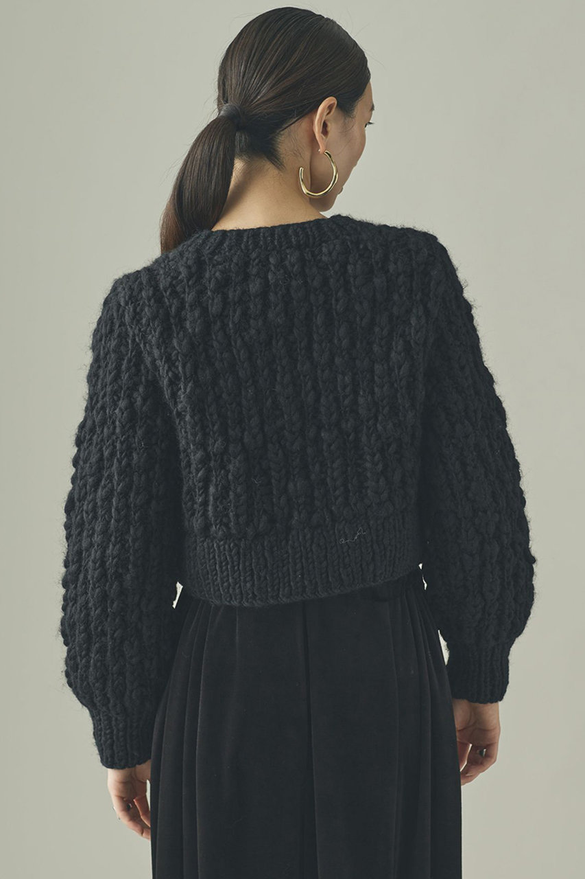 Curensology(カレンソロジー)｜スラブハンドニットジャケット/ブラック