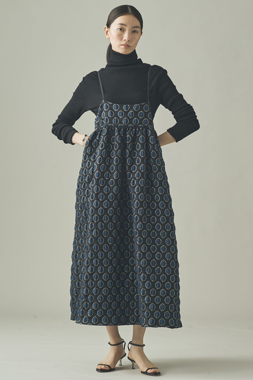 Curensology 〈C.S.G〉サークルドットワンピース (ブラック, F) カレンソロジー ELLE SHOP