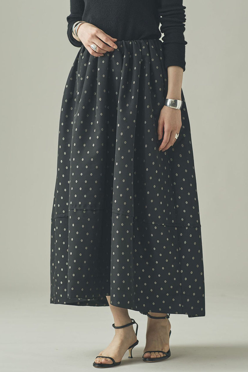 Curensology(カレンソロジー)｜タックギャザースカート/ブラック の