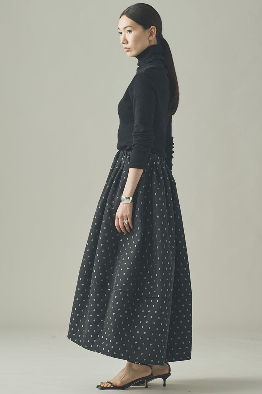 Curensology(カレンソロジー)｜タックギャザースカート/ブラック の