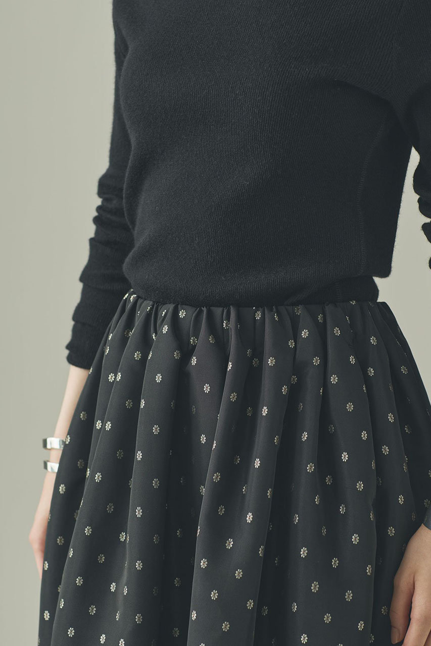 Curensology(カレンソロジー)｜タックギャザースカート/ブラック の