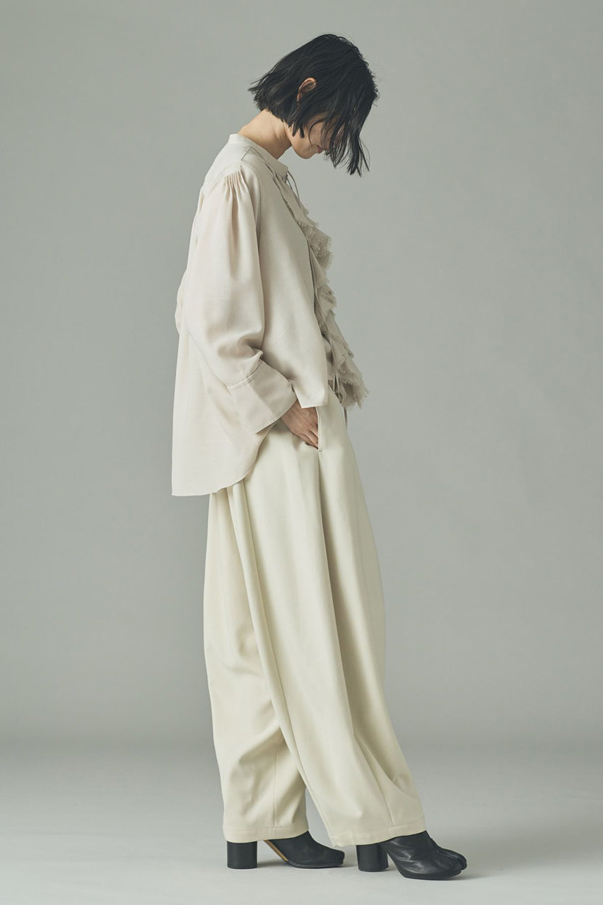 CurensologyウールMIXビエラフリルブラウス　オフホワイト Curensology(カレンソロジー)｜ウールMIXビエラフリルブラウス/オフ