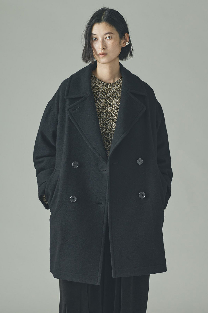 Curensology メルトンPコート (ブラック, F) カレンソロジー ELLE SHOP