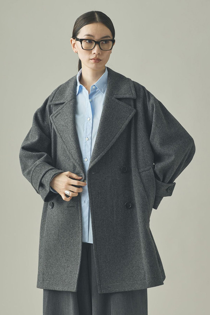 Curensology メルトンPコート (グレー, F) カレンソロジー ELLE SHOP