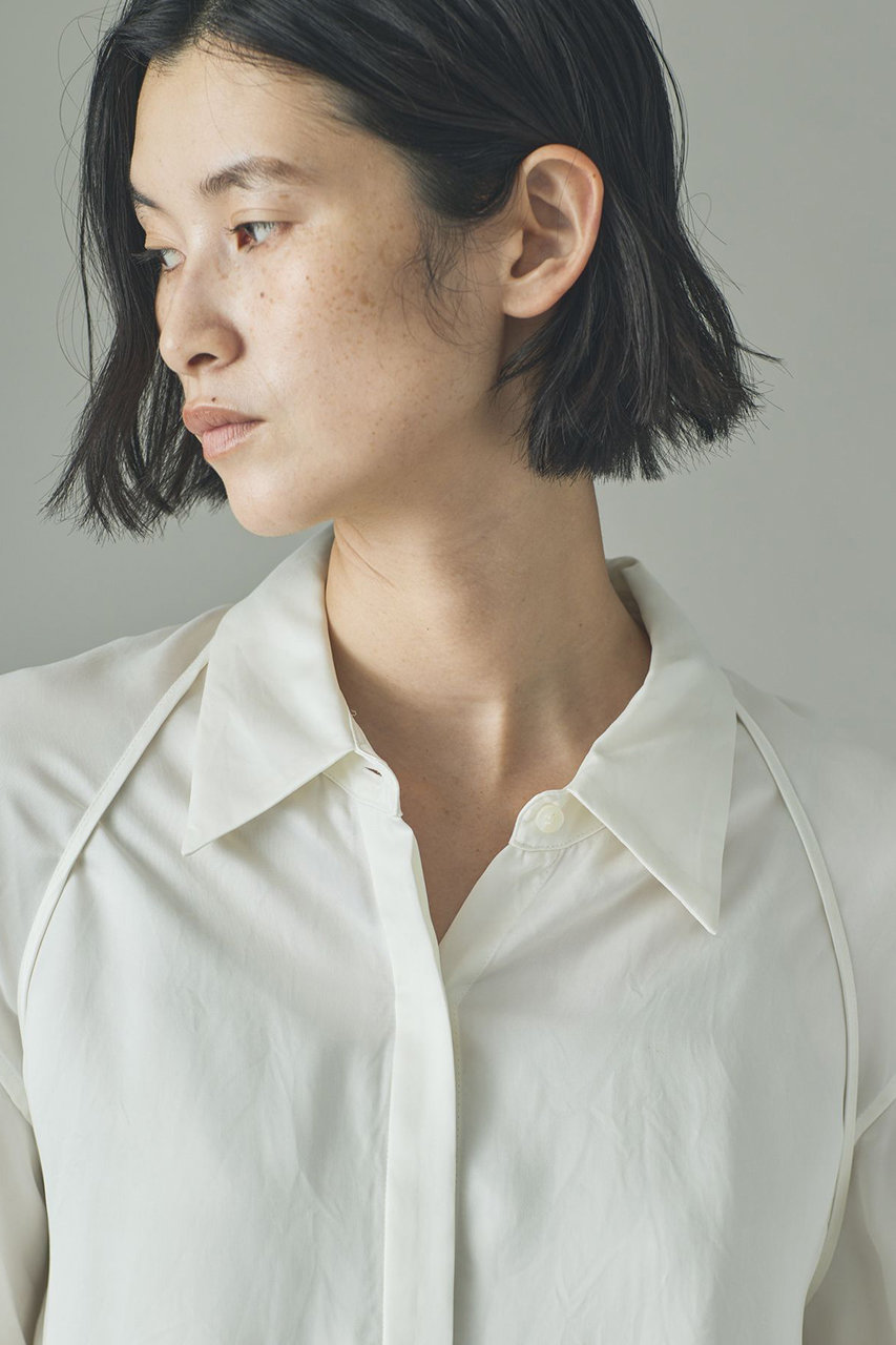 Curensology(カレンソロジー)｜キュプラサテンシャツ/ホワイト の通販