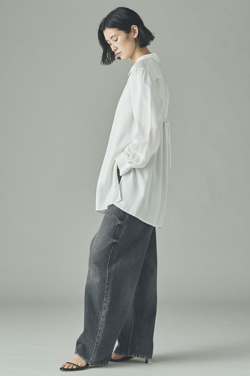 Curensology(カレンソロジー)｜キュプラサテンシャツ/ホワイト の通販