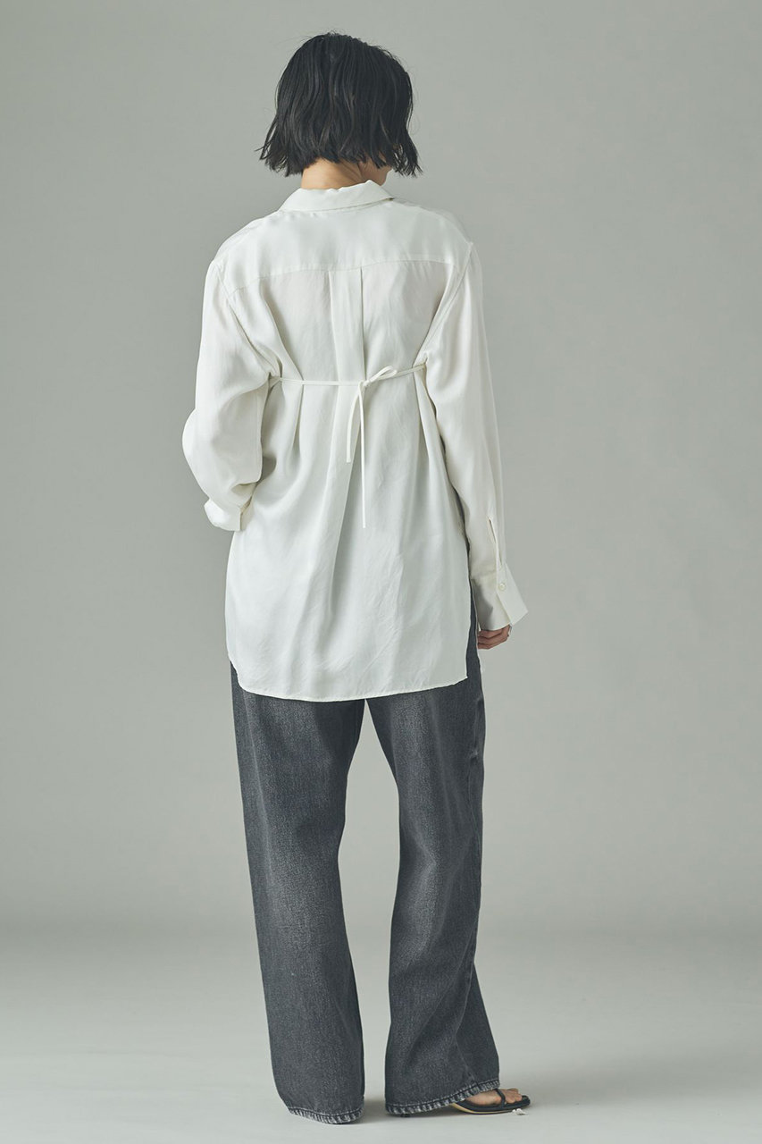 Curensology(カレンソロジー)｜キュプラサテンシャツ/ホワイト の通販