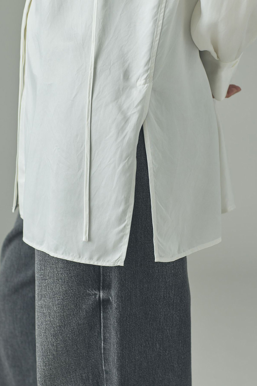 Curensology(カレンソロジー)｜キュプラサテンシャツ/ホワイト の通販