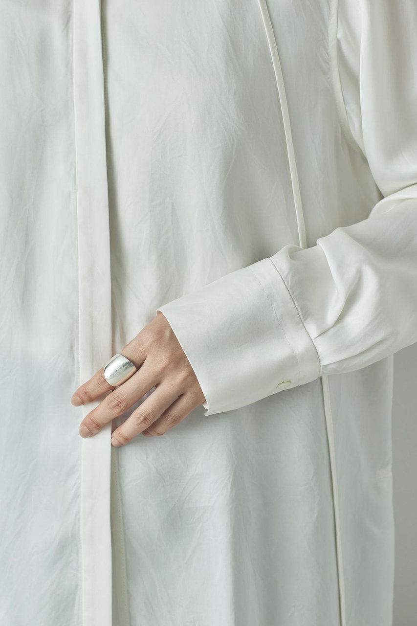 Curensology(カレンソロジー)｜キュプラサテンシャツ/ホワイト の通販