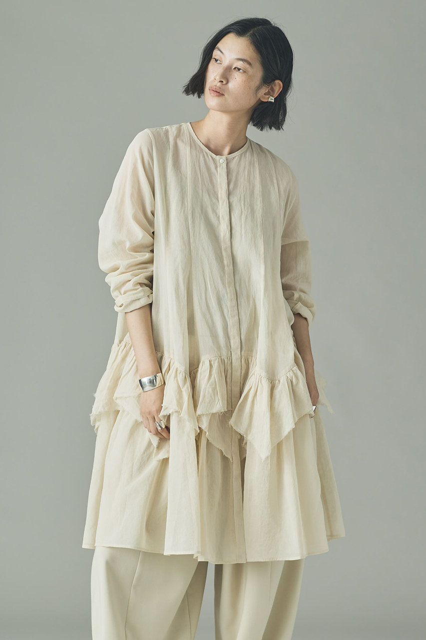 Curensology ランダムフリルアキハボイルブラウス (アイボリー, F) カレンソロジー ELLE SHOP