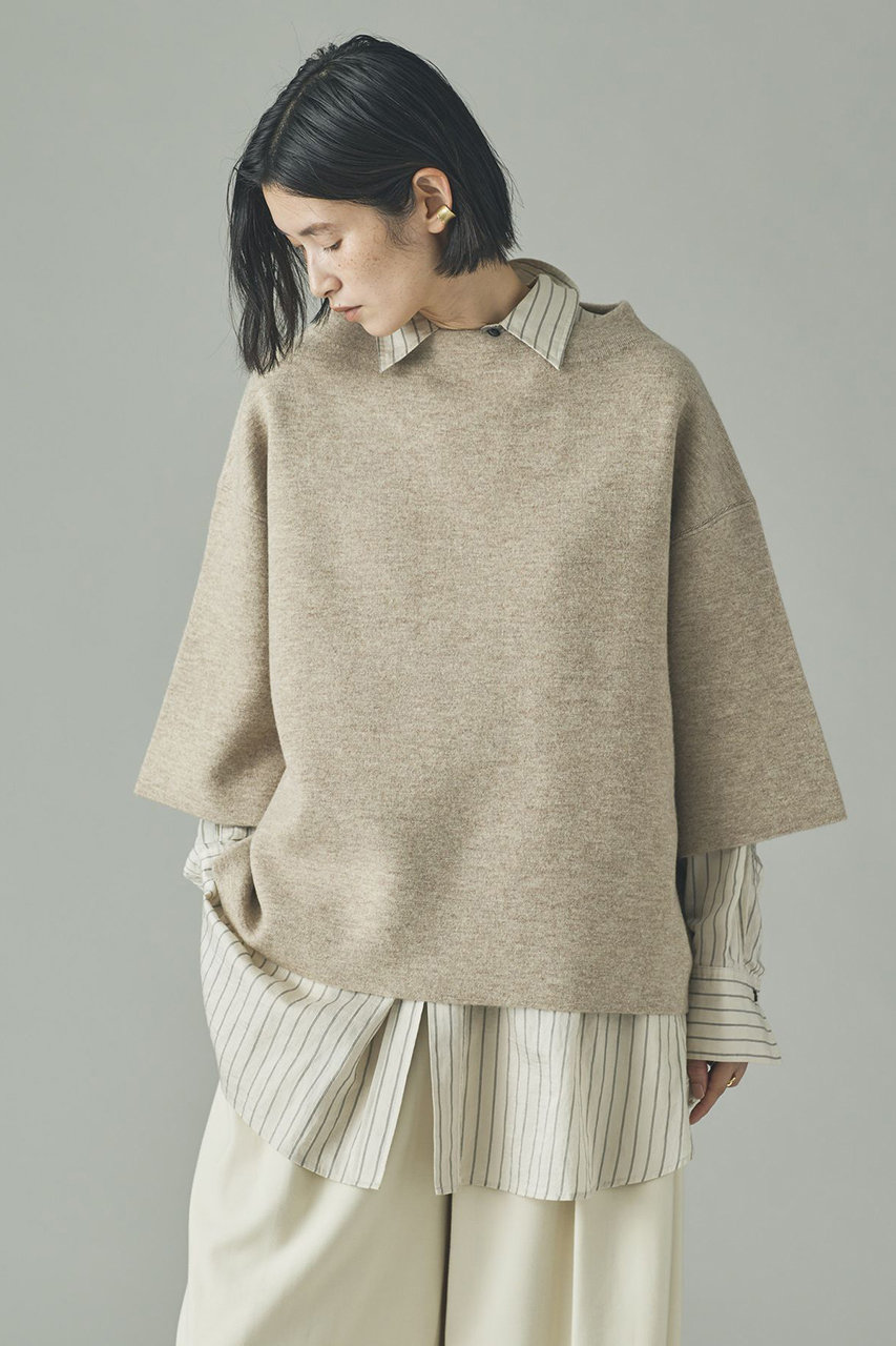 カレンソロジー/Curensologyのダブルフェイスニットプルオーバー(ライトブラウン/603780)
