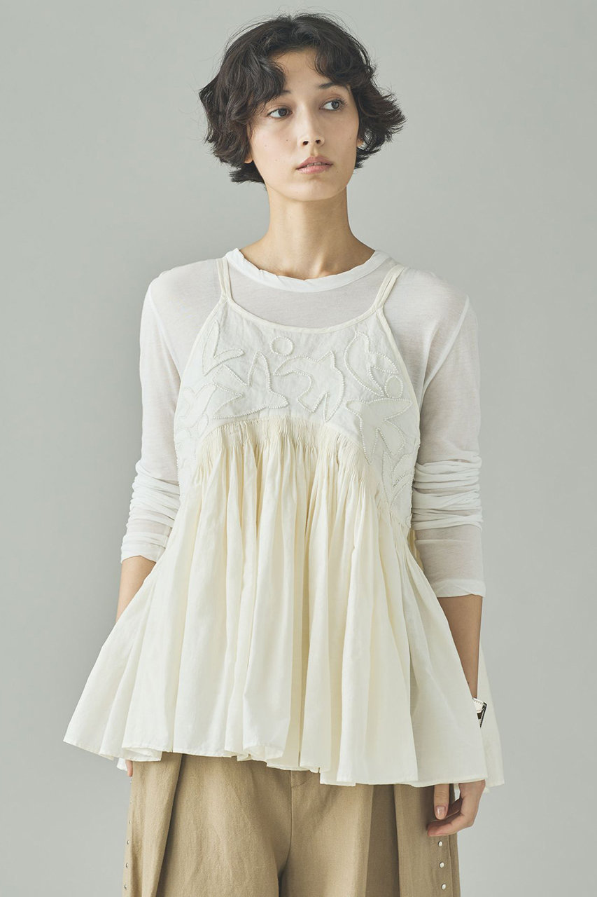 カレンソロジー/Curensologyのバードシシュウキャミソール(ホワイト/606138)