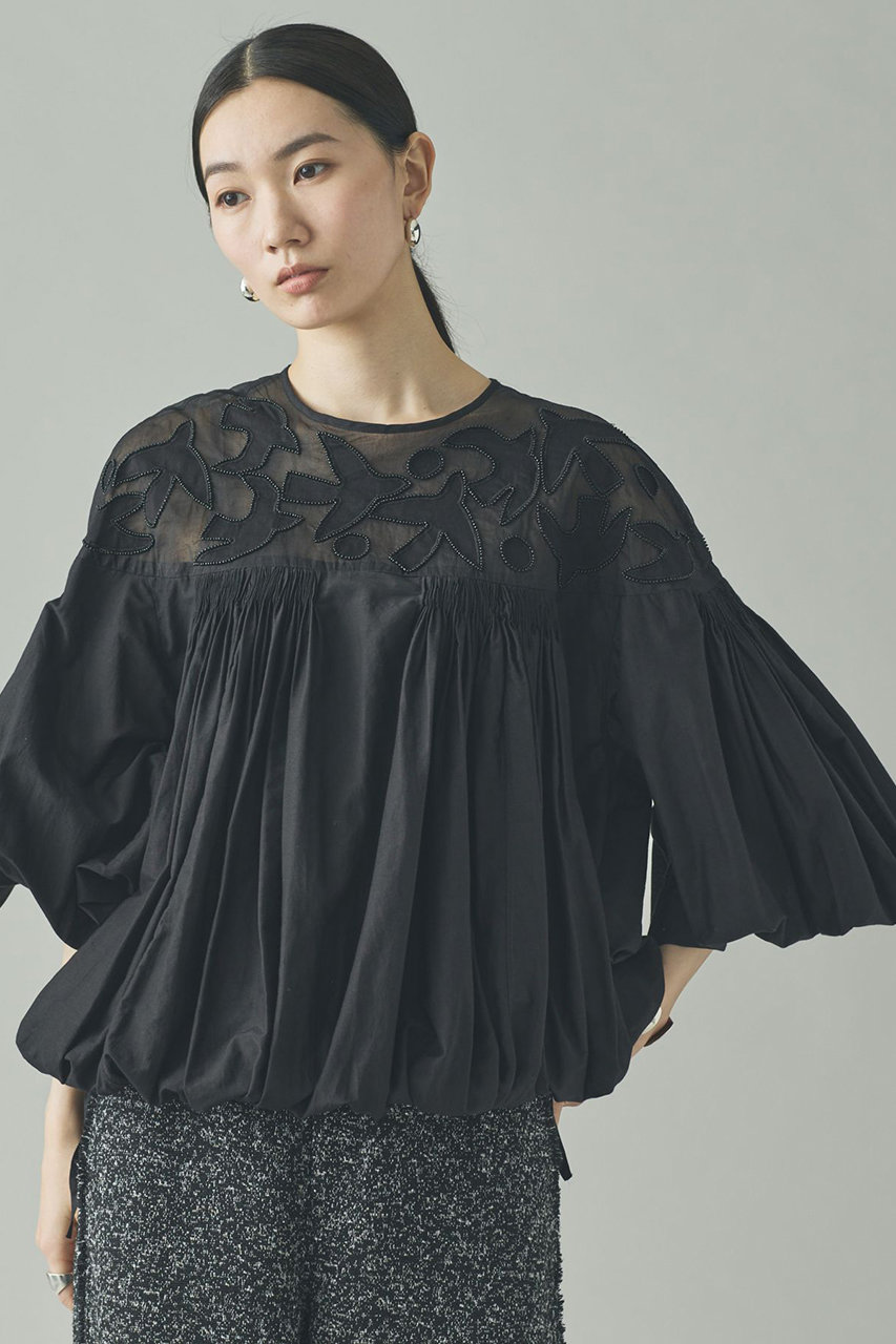 カレンソロジー/Curensologyの【予約販売】バードシシュウブラウス(ブラック/606139)