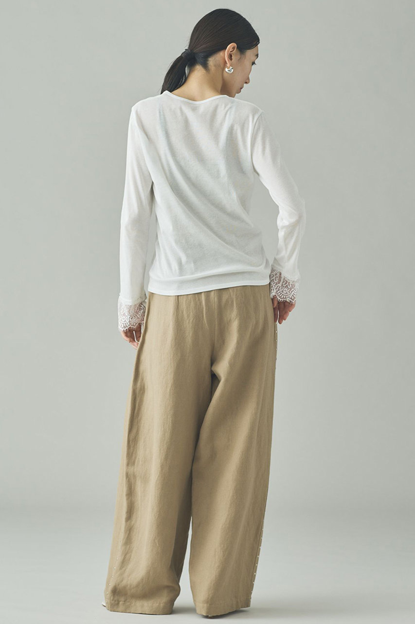 curensology ヘンリーレースロングスリーブTシャツ Curensology｜ヘンリーレースロングスリーブTシャツ | Rakuten Fashion