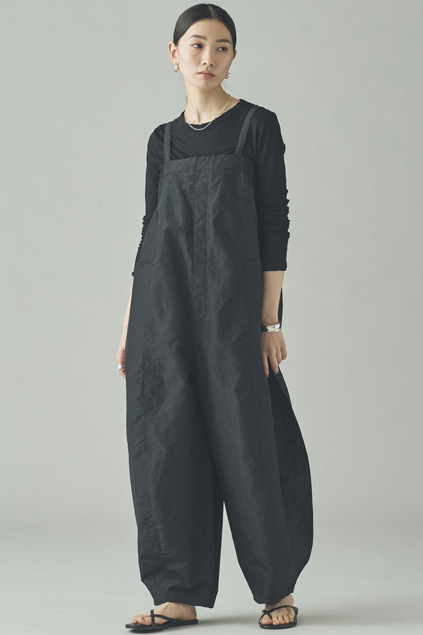 Curensology(カレンソロジー)｜ナイロンラミーサロペット/ブラック の