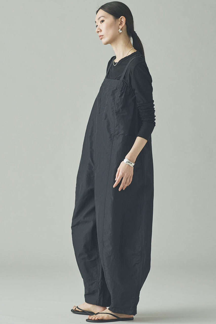 Curensology(カレンソロジー)｜ナイロンラミーサロペット/ブラック の