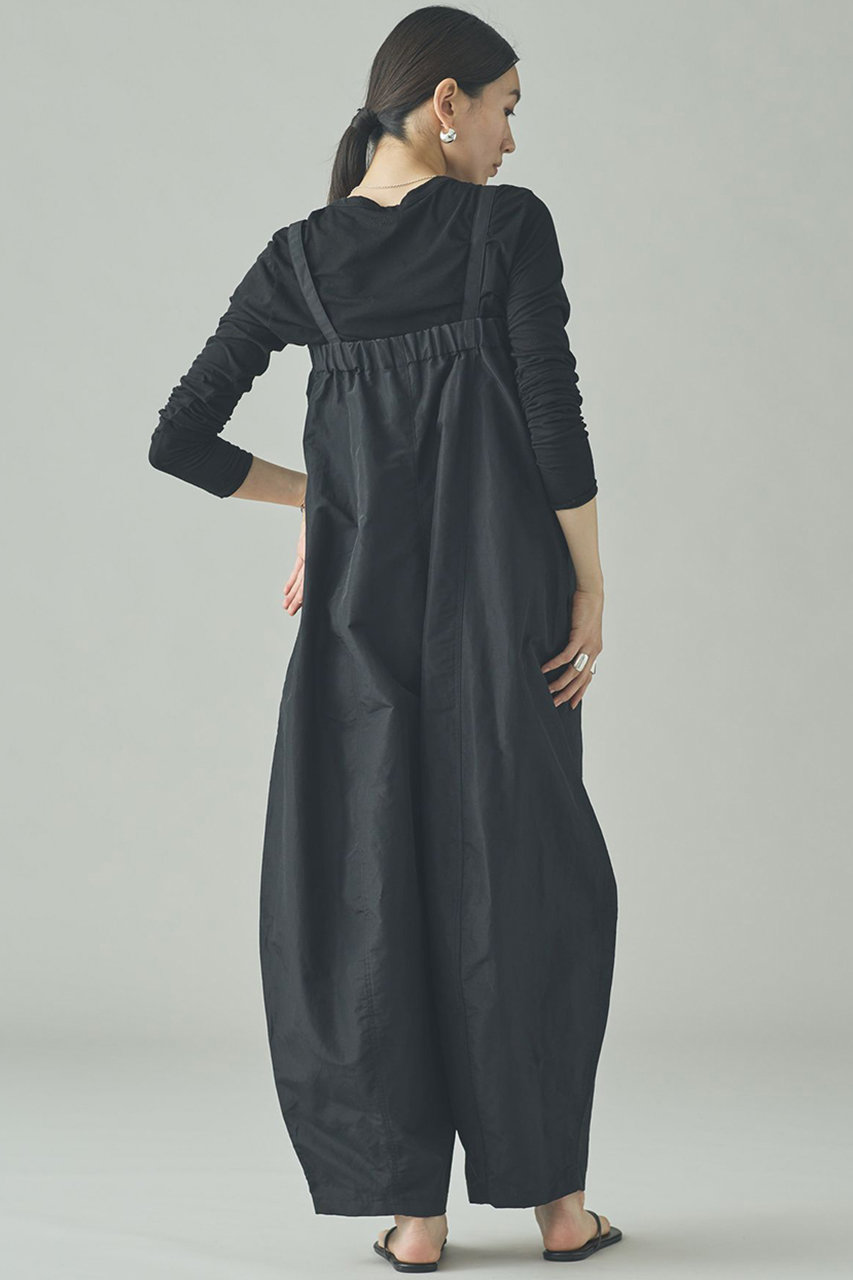 Curensology(カレンソロジー)｜ナイロンラミーサロペット/ブラック の