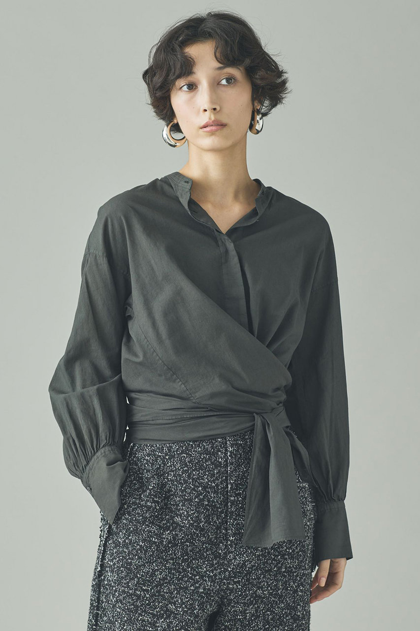 カレンソロジー/Curensologyの【予約販売】ローンカシュクールブラウス(チャコール/641733)